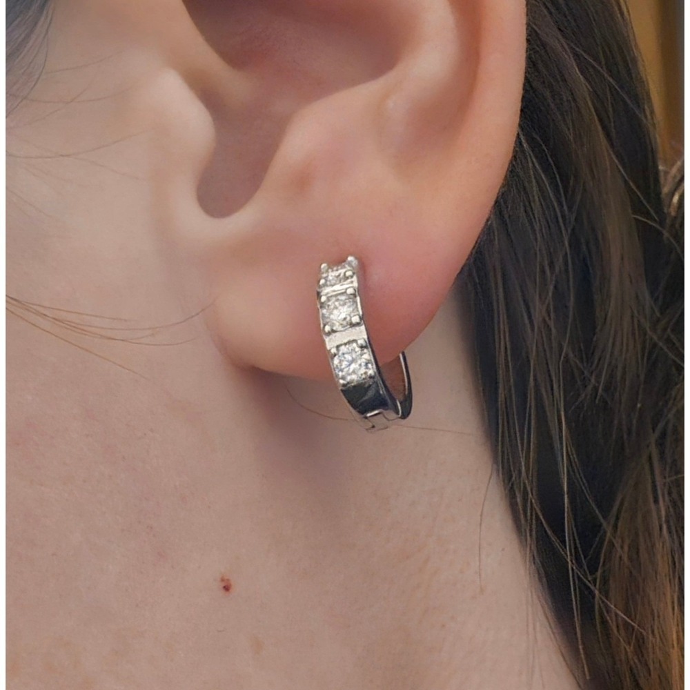 Francis Claire Katalaya Jewelry Moissanite Hoop Earrings Womens Silver 925